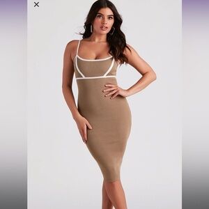Windsor | Dresses | Nadine Formal Ruched Satin Midi Dress Black | Poshmark